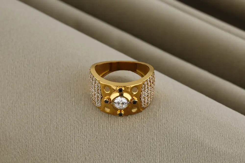 Men’s Gold Plated 925 Silver Ring VJ44